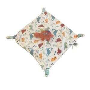 Mary Meyer Dinosaur Security Blanket Lovey Blue Knotted Corners Soft Toy Ribbed